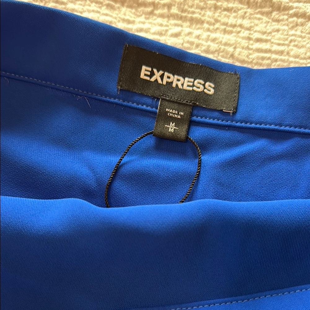 Express Blue Ruffled Wrap Skirt - Picture 2 of 8